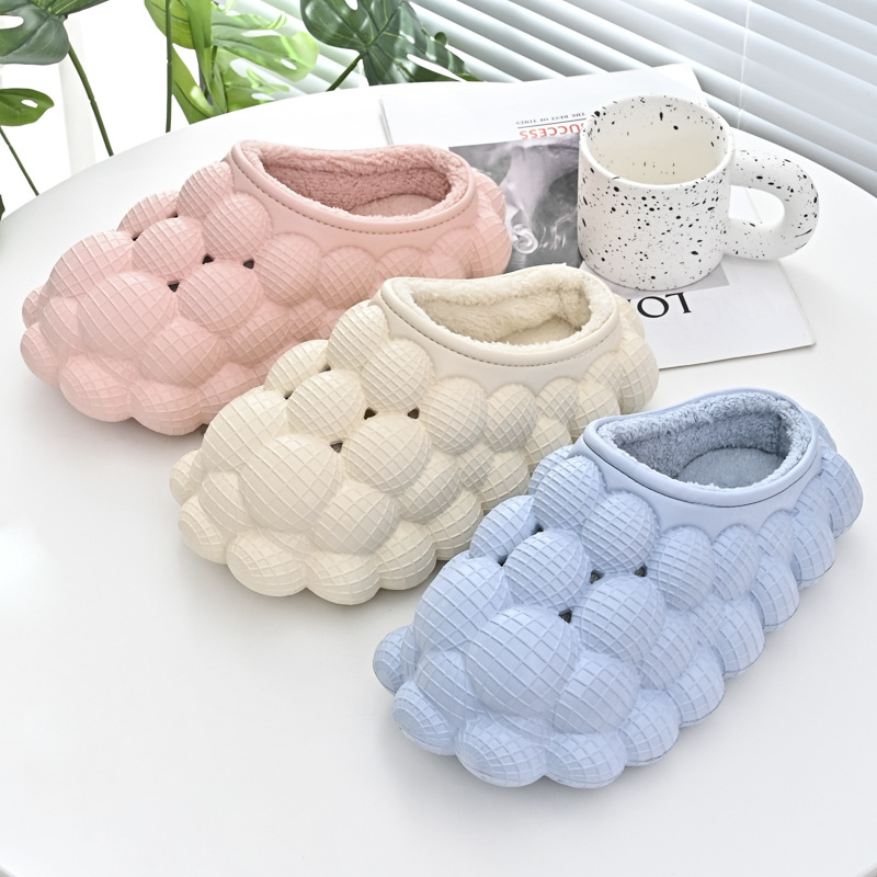 Damen-Schlafzimmer-Hausschuhe, Damen-Hausschuhe, hochwertige Blasen-Slipper mit Anhängern