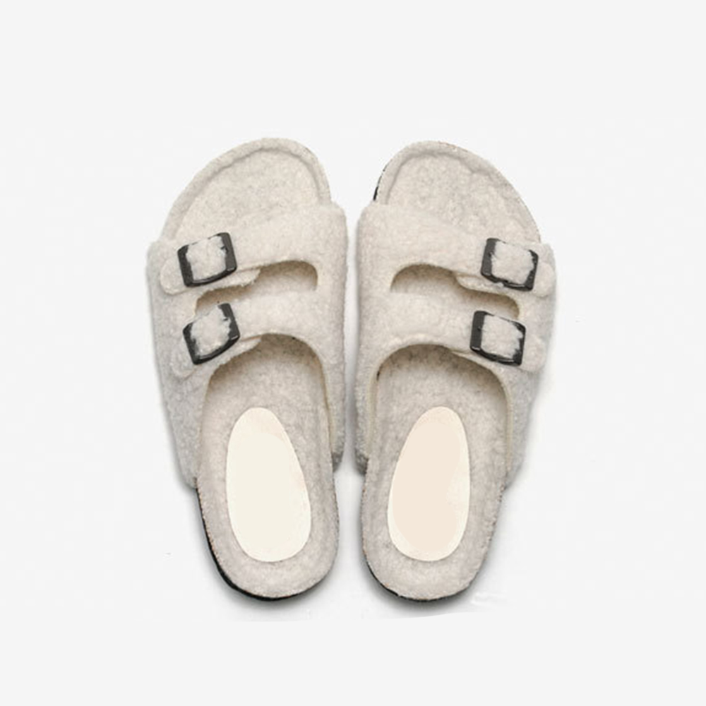 Faux Pelz Hausschuhe Neue Herbst Und Winter Kork Hausschuhe Frauen Lamm Obermaterial Warme Oberbekleidung Strand Schuhe