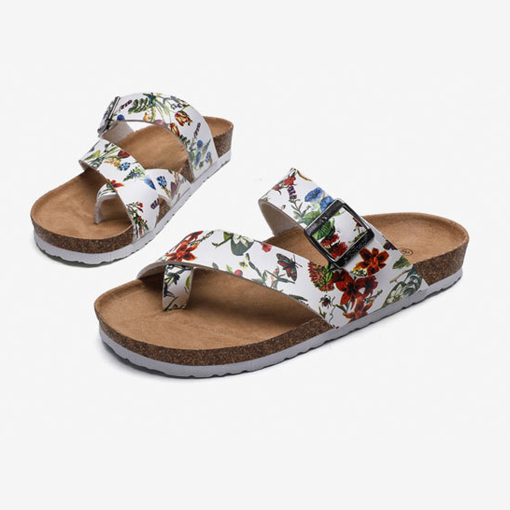 Sommermode Sexy Damen Flache Freizeitsandalen Hausschuhe Korksohle Sandalen Damen