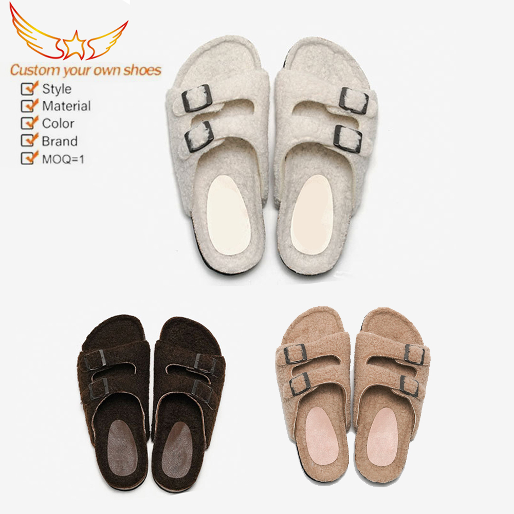 Faux Pelz Hausschuhe Neue Herbst Und Winter Kork Hausschuhe Frauen Lamm Obermaterial Warme Oberbekleidung Strand Schuhe