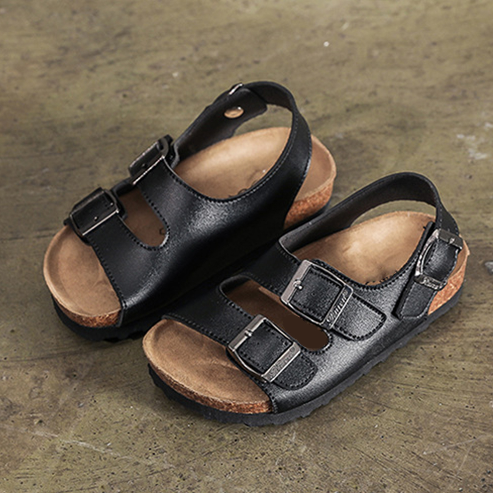 Kinder-Hausschuhe, weiches Fußbett, Unisex-Kinder-Kork-Sandalen