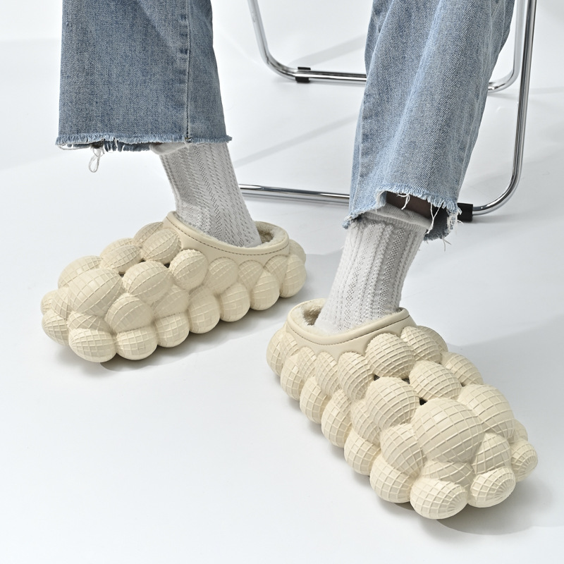 Damen-Schlafzimmer-Hausschuhe, Damen-Hausschuhe, hochwertige Blasen-Slipper mit Anhängern