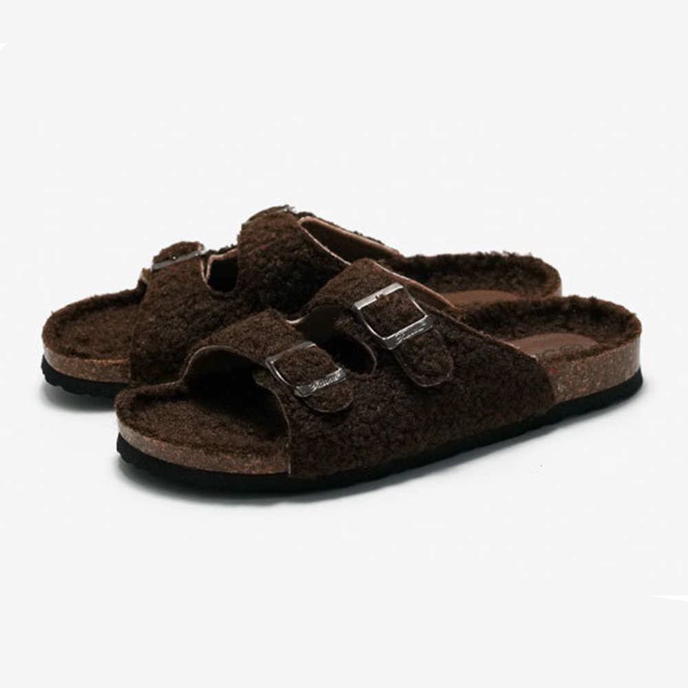 Faux Pelz Hausschuhe Neue Herbst Und Winter Kork Hausschuhe Frauen Lamm Obermaterial Warme Oberbekleidung Strand Schuhe
