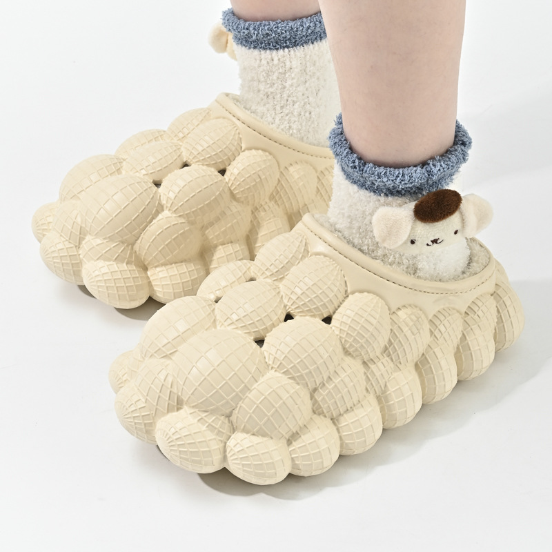 Damen-Schlafzimmer-Hausschuhe, Damen-Hausschuhe, hochwertige Blasen-Slipper mit Anhängern